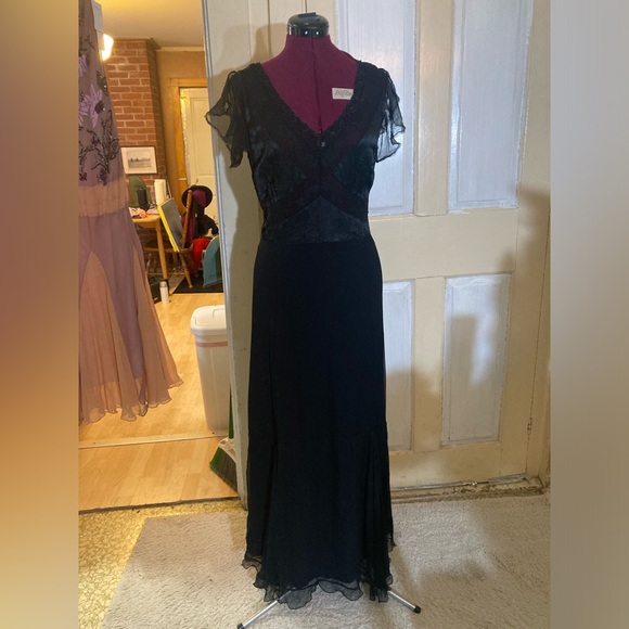 Downton Abbey style circa 2000 vintage silk bead embroidery lace dead stock - Picture 6 of 6